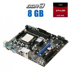 Комплект: Материнська плата MSI 760GM-P33 / AM3 / AMD Athlon II X3 445 (3 ядра по 3.1 GHz) / 8 GB DDR3 + Кулер