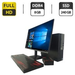 Комплект ПК: компьютер Dell OptiPlex 3050 SFF / Intel Core i5-6400 (4 ядра по 2.7 - 3.3 GHz) / 8 GB DDR4 / 240 GB SSD / Intel HD Graphics 530 + Новый монитор AOC 24B31H / 24" (1920x1080) IPS / Кабели
