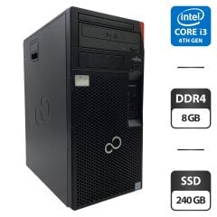 Компьютер Fujitsu Esprimo P957 E94 Tower / Intel Core i3-6100 (2 (4) ядра по 3.7 GHz) / 8 GB DDR4 / 240 GB SSD / Intel HD Graphics 530 / DVD-ROM