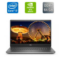 Мобильная рабочая станция Dell Precision 7760 / 17.3" (3840x2160) IPS / Intel Core i7-11850H (8 (16) ядер по 2.5 - 4.8 GHz) / 64 GB DDR4 / 1000 GB SSD / nVidia RTX A5000, 16 GB GDDR6, 256-bit / WebCam / HDMI / Windows 11