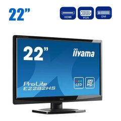 Монітор Б-клас Iiyama ProLite E2282HS-GB1 / 22" (1920x1080) TN / VGA, DVI, HDMI, Audio / Вбудовані колонки 2x 1W