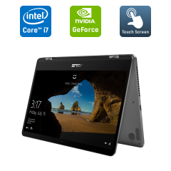 Ноутбук-трансформер Asus ZenBook UX461U / 14" (1920x1080) IPS Touch / Intel Core i7-8550U (4 (8) ядра по 1.8 - 4.0 GHz) / 16 GB DDR4 / 512 GB SSD / nVidia GeForce MX150, 2 GB GDDR5, 64-bit / WebCam / TouchID / Windows 10