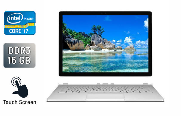 Ноутбук-трансформер Microsoft Surface Book 2 / 13.5" (3000x2000) IPS Touch / Intel Core i7-8650U (4 (8) ядра по 1.9 - 4.2 GHz) / 16 GB DDR3 / 512 GB SSD / nVidia GeForce GTX 1050, 2 GB GDDR5, 128-bit / USB Type-C / WebCam