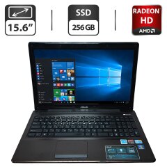 Ноутбук Asus K52J / 15.6" (1366x768) TN / Intel Core i7-740QM (4 (8) ядра по 1.73 - 2.93 GHz) / 8 GB DDR3 / 256 GB SSD / AMD Radeon HD 6370M, 1 GB GDDR3, 64-bit / WebCam / DVD-ROM
