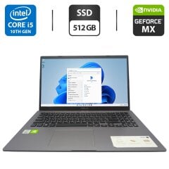 Ноутбук Asus VivoBook X515 / 15.6" (1920x1080) IPS / Intel Core i5-1035G1 (4 (8) ядра по 1.0 - 3.6 GHz) / 8 GB DDR4 / 512 GB SSD / nVidia GeForce MX330, 2 GB GDDR5, 64-bit / WebCam