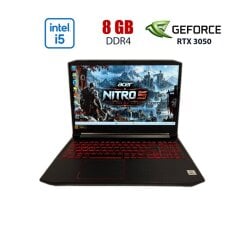 Ноутбук Б-клас Acer Nitro 5 AN515-55 / 15.6" (1920x1080) IPS / Intel Core i5-10300H (4 (8) ядер по 2.5 - 4.5 GHz) / 8 GB DDR4 / 256 GB SSD / nVidia GeForce RTX 3050, 4 GB GDDR6, 128-bit / WebCam