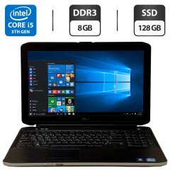 Ноутбук Б-клас Dell Latitude E5530 / 15.6" (1920x1080) TN / Intel Core i5-3320M (2 (4) ядра по 2.6 - 3.3 GHz) / 8 GB DDR3 / 128 GB SSD / Intel HD Graphics 4000 / WebCam / Windows 10 Pro