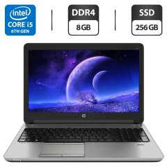 Ноутбук Б-класс HP ProBook 650 G2 / 15.6" (1366x768) TN / Intel Core i5-6200U (2 (4) ядра по 2.3 - 2.8 GHz) / 8 GB DDR4 / 256 GB SSD / Intel HD Graphics 520 / WebCam / VGA