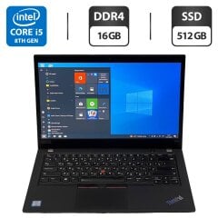 Ноутбук Б-класс Lenovo ThinkPad T490 / 14" (1920x1080) IPS / Intel Core i5-8365U (4 (8) ядра по 1.6 - 4.1 GHz) / 16 GB DDR4 / 512 GB SSD / Intel UHD Graphics / WebCam / Windows 10 Pro