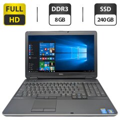 Ноутбук Dell Latitude E6540 / 15.6" (1920x1080) IPS / Intel Core i5-4310M (2 (4) ядра по 2.7 - 3.4 GHz) / 8 GB DDR3 / 240 GB SSD / Intel HD Graphics 4600 / DVD-ROM
