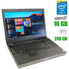Ноутбук Dell Precision M4800 Gray / 15.6" (1920x1080) IPS  / Intel Core i7-4810MQ (4 (8) ядер по 2.8 - 3.8 GHz) / 16 GB DDR3 / 240 GB SSD / Intel HD Graphics 4600 / DVD-ROM / WebCam 