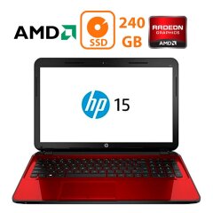 Ноутбук HP 15-d017cl / 15.6" (1366x768) TN / AMD A6-5200 (4 ядра по 2.0 GHz) / 8 GB DDR3 / 240 GB SSD / AMD Radeon HD Graphics 8400 / WebCam