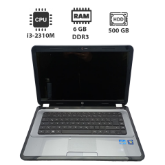 Ноутбук HP G6 1000 / 15.6" (1366x768) TN / Intel Core i3-2310M (2 ядра 4 потока по 2.10 Ghz) / 6 GB DDR3 / 500 GB HDD / AMD Radeon HD 6470M, 1 GB DDR3, 64-bit / WebCam