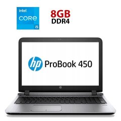 Ноутбук HP ProBook 450 G3 / 15.6" (1366x768) TN / Intel Core i5-6200U (2 (4) ядра по 2.3 - 2.8 GHz) / 12 GB DDR4 / 120 GB SSD + 250 GB HDD / Intel HD Graphics 520 / WebCam