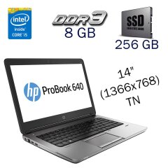 Ноутбук HP ProBook 640 G1 / 14" (1366x768) TN / Intel Core i5-4210M (2 (4) ядра по 2.6 - 3.2 GHz) / 8 GB DDR3 / 256 GB SSD / Intel HD Graphics 4600 / WebCam