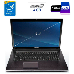 Ноутбук Lenovo G770 / 17.3" (1600x900) TN / Intel Core i5-2450M (2 (4) ядра по 2.5 - 3.1 GHz) / 4 GB DDR3 / 128 GB SSD / AMD Radeon HD 6650M, 1 GB DDR3, 128-bit / WebCam