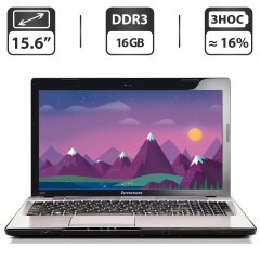 Ноутбук Lenovo IdeaPad Z570 / 15.6" (1366x768) TN / Intel Core i3-2350M (2 (4) ядра по 2.3 GHz) / 16 GB DDR3 / 500 GB HDD / Intel HD Graphics 3000 / WebCam / DVD-ROM / HDMI