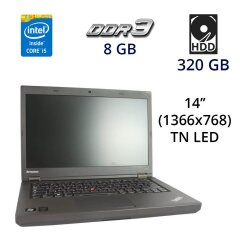Ноутбук Lenovo ThinkPad T440p / 14" (1366x768) TN LED / Intel Core i5-4200U (2 (4) ядра по 1.6 - 2.6 GHz) / 8 GB DDR3 / 320 GB HDD / WebCam / USB 3.0 / MiniDP