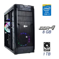 Новий ігровий ПК QUBE QB30A U3C Tower / Intel Core i5-9400F (6 ядер 2.9 - 4.1 GHz) / 8 GB DDR4 (2666 MHz) / 1 TB HDD / nVidia GeForce GTX 1050 Ti, 4 GB GDDR5, 128-bit / 500W / PRIME H310M-K