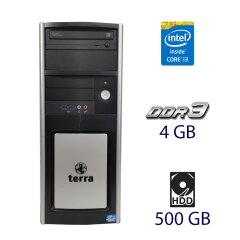Системний блок Wortmann AG Terra PC System 1008068 Tower / Intel Core i3-3220 (2 (4) ядра по 3.3 GHz) / 4 GB DDR3 / 500 GB HDD / DVD-RW / 350W