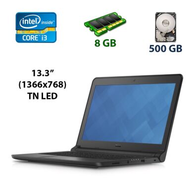 Ультрабук Dell Latitude E3340 / 13.3" (1366х768) TN LED / Intel Core i3-4005U (2 (4) ядра по 1.7 GHz) / 8 GB DDR3 / 500 GB HDD / WebCam / USB 3.0 / MiniDP / HDMI