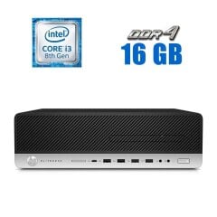 Комп'ютер HP EliteDesk 800 G4 SFF / Intel Core i3-8100 (4 ядра по 3.6 GHz) / 16 GB DDR4 / 240 GB SSD / Intel UHD Graphics 630