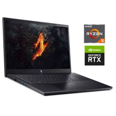 Ігровий ноутбук Acer Nitro V15 ANV15-41 / 15.6" (1920x1080) IPS / AMD Ryzen 5 7535HS (6 (12) ядер по 3.3&nbsp;- 4.55&nbsp;GHz) / 16 GB DDR5 / 512 GB SSD M.2 / nVidia GeForce RTX 4050, 6 GB GDDR6, 96-bit / WebCam / Win 11 Pro