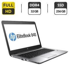 Ноутбук HP EliteBook 840 G4 / 14" (1920x1080) TN / Intel Core i5-7300U (2 (4) ядра по 2.6 - 3.5 GHz) / 32 GB DDR4 / 256 GB SSD / Intel HD Graphics 620 / WebCam / VGA
