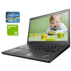 Ноутбук Б-класс Lenovo ThinkPad T440p / 14" (1920x1080) IPS / Intel Core i5-4330M (2 (4) ядра по 2.8 - 3.5 GHz) / 8 GB DDR3 / 256 GB SSD / nVidia GeForce GT 730M, 1 GB GDDR3, 64-bit / WebCam / DVD-ROM / Win 10 Pro