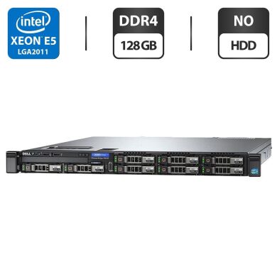 Сервер Dell PowerEdge R430 1U Rack / 2x Intel Xeon E5-2690 v3 (12 (24) ядер по 2.6 - 3.5 GHz) / 128 GB DDR4 / NO HDD (SAS) / iDRAC8 with Lifecycle Controller / 2x 550W