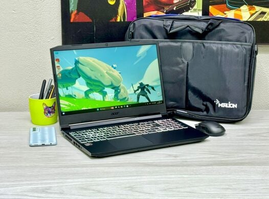 Ігровий ноутбук Acer Nitro 5 AN515-45 / 15.6" (1920x1080) IPS / AMD Ryzen 5 5600H (6 (12) ядер по 3.0 - 4.2 GHz) / 16 GB DDR4 / 512 GB SSD M.2 / nVidia GeForce RTX 3070, 8 GB GDDR6, 256-bit / WebCam / Win 11 Home