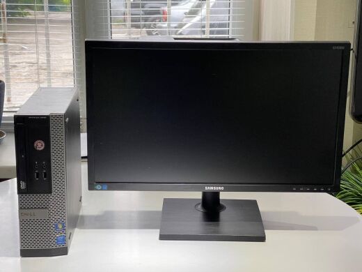 Комплект ПК: Dell OptiPlex 3020 SFF / Intel Core i3-4130 (2 (4) ядра по 3.4 GHz) / 16 GB DDR3 / 480 GB SSD / Intel HD Graphics 4400 + Монітор Samsung S24E650PL / 24" (1920x1080) PLS / VGA, HDMI, DP + Клавіатура та миша