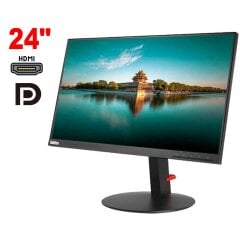 Монітор Lenovo ThinkVision P24h-10 / 24" (2560x1440) IPS / 2x HDMI, 2x DisplayPort, 1x USB Tipe-C, 4x USB 3.0, 1x Audio / VESA 100x100 / Pivot