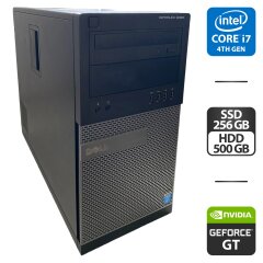 Компьютер Dell OptiPlex 9020 Tower / Intel Core i7-4790 (4 (8) ядра по 3.6 - 4.0 GHz) / 16 GB DDR3 / 256 GB SSD + 500 GB HDD / nVidia GeForce GT 630, 2 GB GDDR3, 128-bit / DVD-ROM / DVI