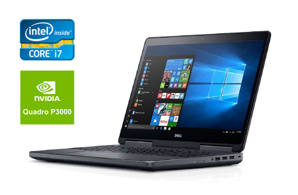 Мобільна робоча станція Dell Precision 7720 / 17.3" (1920x1080) IPS / Intel Core i7-6920HQ (4 (8) 2.9 - 3.8 GHz) / 32 GB DDR4 / 512 GB SSD + 480 GB SSD / nVidia Quadro P3000, 6 GB GDDR5, 192-bit / WebCam / Windows 10