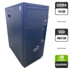 Компьютер Fujitsu Esprimo P758 E85 Tower / Intel Core i5-8400 (6 ядер по 2.8 - 4.0 GHz) / 16 GB DDR4 / 480 GB SSD / nVidia Quadro M2000, 4 GB GDDR5, 128-bit