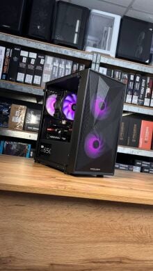 Сборка под заказ: игровой ПК ProLogix E102 Tempered Glass and Mesh Black Tower / AMD Ryzen 7 5700X (8 (16) ядер по 3.4 - 4.6 GHz) / 16 GB DDR4 / 512 GB SSD M.2 / AMD Radeon RX 7600, 8 GB GDDR6, 128-bit / 650W