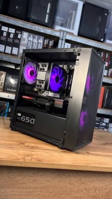 Сборка под заказ: игровой ПК ProLogix E102 Tempered Glass and Mesh Black Tower / AMD Ryzen 7 5700X (8 (16) ядер по 3.4 - 4.6 GHz) / 16 GB DDR4 / 512 GB SSD M.2 / AMD Radeon RX 7600, 8 GB GDDR6, 128-bit / 650W