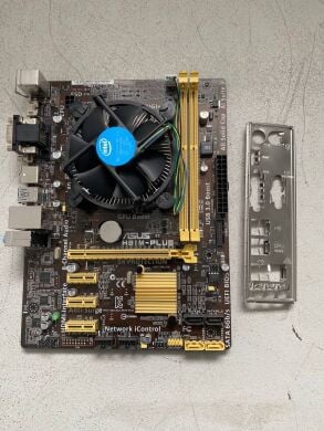 Комплект: Материнська плата Asus H81M-Plus / Intel Core i5-4570 (4 ядра по 3.2 - 3.6 GHz) / Socket LGA 1150 / Задня заглушка