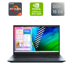 Ігровий ноутбук Б-клас Asus Vivobook M3500Q / 15.6" (1920x1080) OLED / AMD Ryzen 7 5800H (8 (16) ядер по 3.2 - 4.4 GHz) / 16 GB DDR4 / 1000 GB SSD / nVidia GeForce RTX 3050, 4 GB GDDR6, 128-bit / WebCam