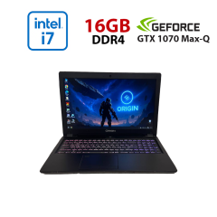 Ігровий ноутбук Б-клас Origin Evo 15-S P950ER-U / 15.6" (1920x1080) IPS / Intel Core i7-8750H (6 (12) ядер по 2.2 - 4.1 GHz) / 16 GB DDR4 / 128 GB SSD + 500 GB HDD / nVidia GeForce GTX 1070 Max-Q, 8 GB GDDR5, 256-bit / WebCam