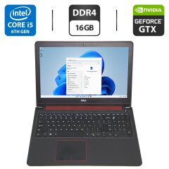 Игровой ноутбук Dell Inspiron Gaming 15-7559 / 15.6" (1920x1080) IPS / Intel Core i5-6300HQ (4 ядра по 2.3 - 3.2 GHz) / 16 GB DDR4 / 128 GB SSD + 1000 GB HDD / nVidia GeForce GTX 960M, 4 GB GDDR5, 128-bit / WebCam