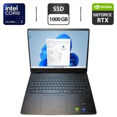 Ігровий ноутбук HP Omen 16 Slim 16-an0003nr / 16" (1920x1200) IPS / Intel Core Ultra 7 255H (16 ядер по 1.5 - 5.1 GHz) / 32 GB DDR5 / 1000 GB SSD / nVidia GeForce RTX 5070, 8 GB GDDR7, 128-bit / WebCam