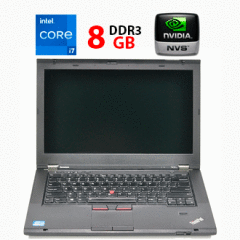 Ігровий ноутбук Lenovo ThinkPad T430s / 14" (1600x900) TN / Intel Core i7-3520M (2 (4) ядра по 2.9 - 3.6 GHz) / 8 GB DDR3 / 240 GB SSD / nVidia NVS 5200M, 1 GB GDDR3, 64-bit / WebCam