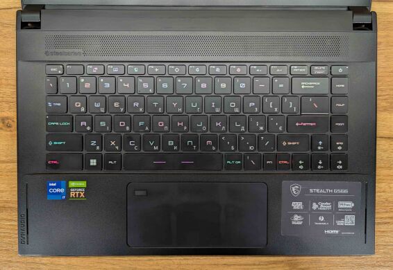 Ігровий ноутбук MSI Stealth GS 66 12UGS / 15.6" (1920x1080) IPS / Intel Core i7-12700H (14 (20) ядер по 3.5 - 4.7 GHz) / 16 GB DDR5 / 1000 GB SSD / nVidia GeForce RTX 3070 Ti, 8 GB GDDR6X, 256-bit / WebCam / Windows 11