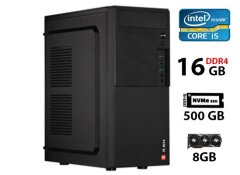 Игровой ПК 2E ALFA Black Tower NEW / Intel Core i5-11400F (6 (12) ядер по 2.6 - 4.4 GHz) / 16 GB DDR4 / 500 GB SSD + 3000 GB HDD / nVidia GeForce RTX 3070, 8 GB GDDR6, 256-bit / 750W