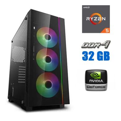 Ігровий ПК DeepCool Matrexx 55 V3 Tower / AMD Ryzen 5 1600 (6 (12) ядер по 3.2 - 3.6 GHz) / 32 GB DDR4 / 256 GB SSD + 1000 GB HDD / nVidia GeForce GTS 450, 1 GB GDDR5, 128-bit / 1200W Ігровий ПК DeepCool Matrexx 55 V3 Tower / AMD Ryzen 5 1600 (6 (12) ядер по 3.2 - 3.6 GHz) / 32 GB DDR4 / 256 GB SSD + 1000 GB HDD / nVidia GeForce GTS 450, 1 GB GDDR5, 128-bit / 1200W