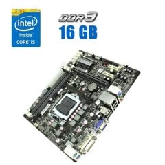 Комплект: Материнська плата ECS Elitegroup H61H2-M6 / LGA1155 / Intel Core i5-2400 (4 ядра по 3.1 - 3.4 GHz) / 16 GB DDR3 / Intel HD Graphics 2000 + Кулер