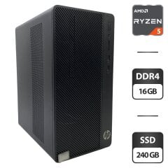 Компьютер HP 285 G3 Tower / AMD Ryzen 5 2400G (4 (8) ядра по 3.6 - 3.9 GHz) / 16 GB DDR4 / 240 GB SSD / AMD Radeon RX Vega 11 Graphics