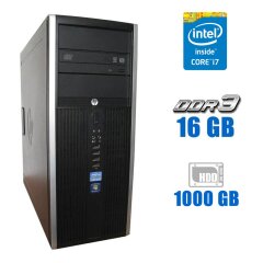 Компьютер HP Compaq 8300 Elite Tower / Intel Core i7-2600K (4 (8) ядра по 3.4 - 3.8 GHz) / 16 GB DDR3 / 1000 GB HDD / Intel HD Graphics 4000 / DVD-ROM